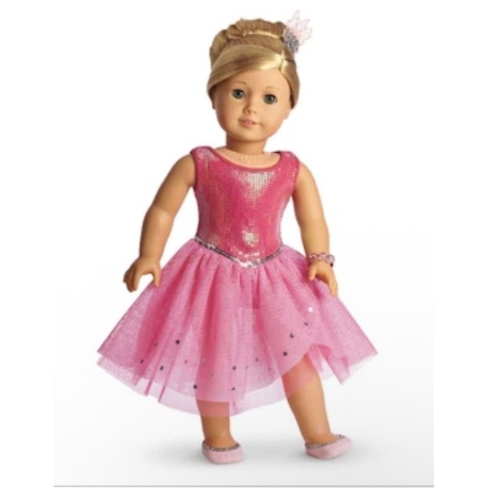 American Girl Isabella Sparkle Dress Doll Dress Pink Sequin Sparkle Ballet 2014
